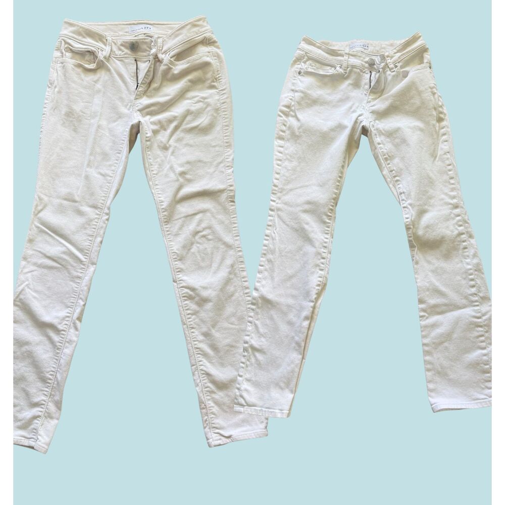 Bundle of 2, Ann Taylor Loft white pants- 25 waist - Corduroy and Curvy Skinny